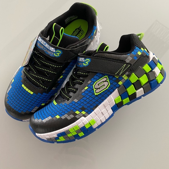 NWT Skechers boys Minecraft Megacraft sneakers size 2.5 - Picture 6 of 8